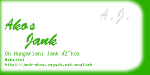 akos jank business card